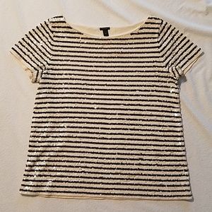 J Crew short sleeve sequin top